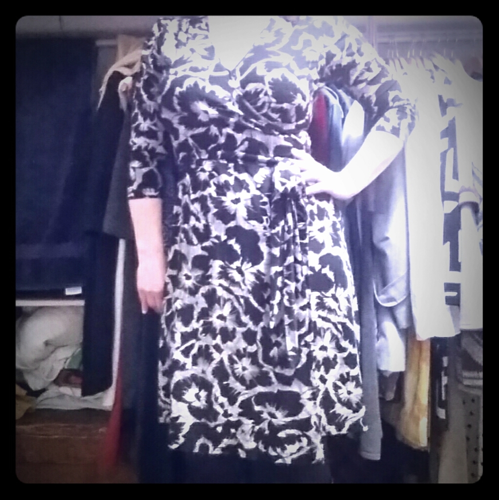 Banana Republic navy floral wrap dress